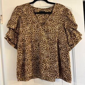 STATE Leopard Print Blouse